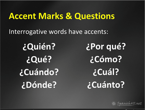 Accent Marks and Questions 